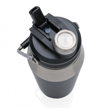 Logo trade corporate gifts picture of: Vacuum stainless steel dual function lid bottle 1L