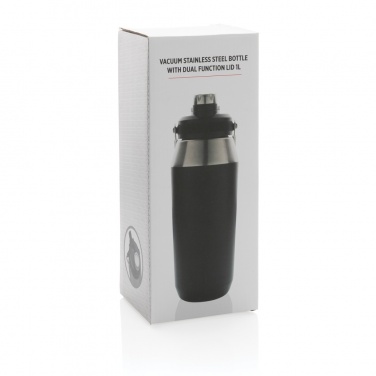 Logotrade promotional product picture of: Vacuum stainless steel dual function lid bottle 1L