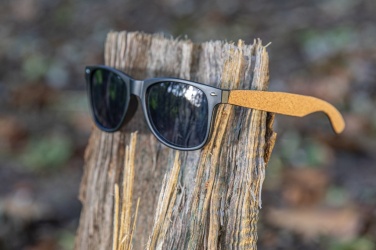 Logo trade corporate gift photo of: GRS recycled PC plastic sunglasses with cork