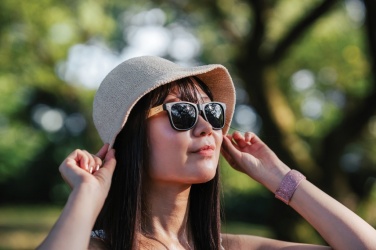 Logo trade promotional giveaways image of: Bamboo and RCS recycled plastic sunglasses