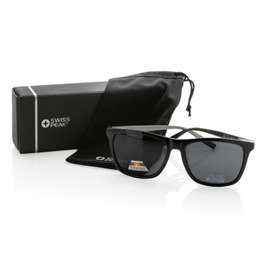 Logo trade promotional product photo of: Swiss Peak RCS rplastic polarised sunglasses