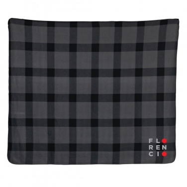 Logo trade promotional giveaways image of: Soft plaid fleece blanket