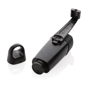 Logo trade promotional merchandise image of: Lightwave RCS rplastic USB-rechargeable torch with crank