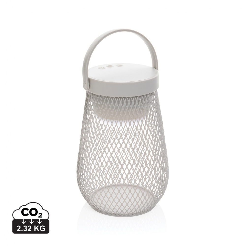 Logo trade corporate gift photo of: Aurora RCS recycled plastic USB re-chargeable table lamp