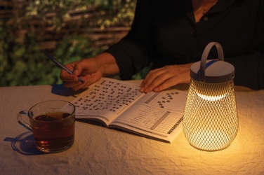 Logo trade promotional items image of: Aurora RCS recycled plastic USB re-chargeable table lamp