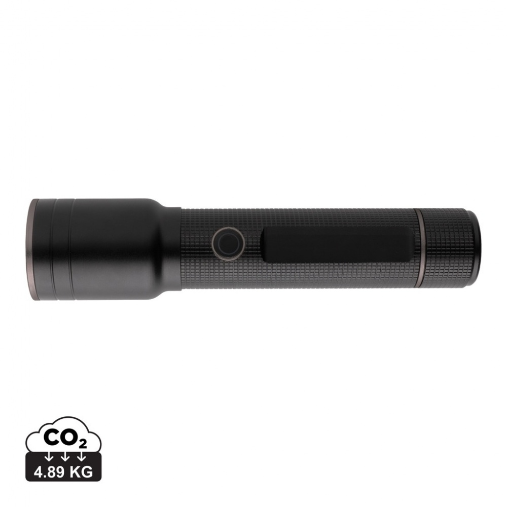 Logotrade promotional product image of: RCS recycled aluminum USB-rechargeable heavy duty torch