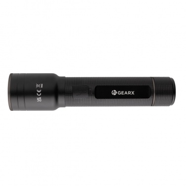 Logo trade promotional gifts image of: RCS recycled aluminum USB-rechargeable heavy duty torch