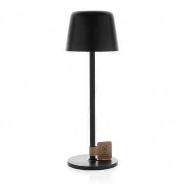 Logo trade promotional merchandise picture of: Zenic RCS recycled plastic USB re-chargable table lamp