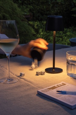 Logo trade promotional merchandise picture of: Zenic RCS recycled plastic USB re-chargable table lamp