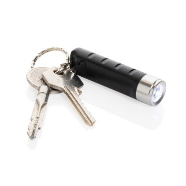 Logotrade promotional product image of: Globix RCS recycled plastic USB re-chargeable keychain torch