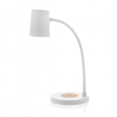 Logo trade promotional merchandise image of: Zenara RCS recycled plastic and cork 15W wireless desk lamp