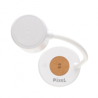 Logotrade promotional items photo of: Zenara RCS recycled plastic and cork 15W wireless desk lamp