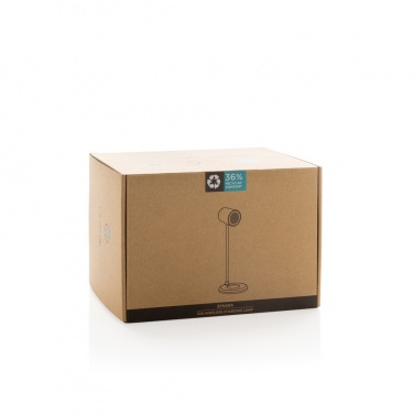 Logotrade promotional merchandise picture of: Zenara RCS recycled plastic and cork 15W wireless desk lamp