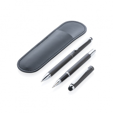 Logo trade promotional item photo of: Swiss Peak deluxe pen set in PU pouch