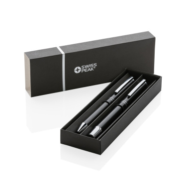 Logo trade promotional giveaways image of: Swiss Peak Cedar RCS certified recycled aluminum pen set