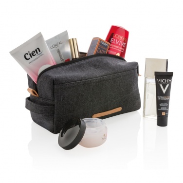 Logo trade promotional giveaways image of: Canvas toiletry bag PVC free