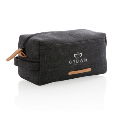 Logo trade corporate gifts image of: Canvas toiletry bag PVC free