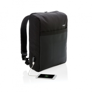 Logo trade business gifts image of: Swiss Peak 15" anti-theft RFID & USB backpack PVC free