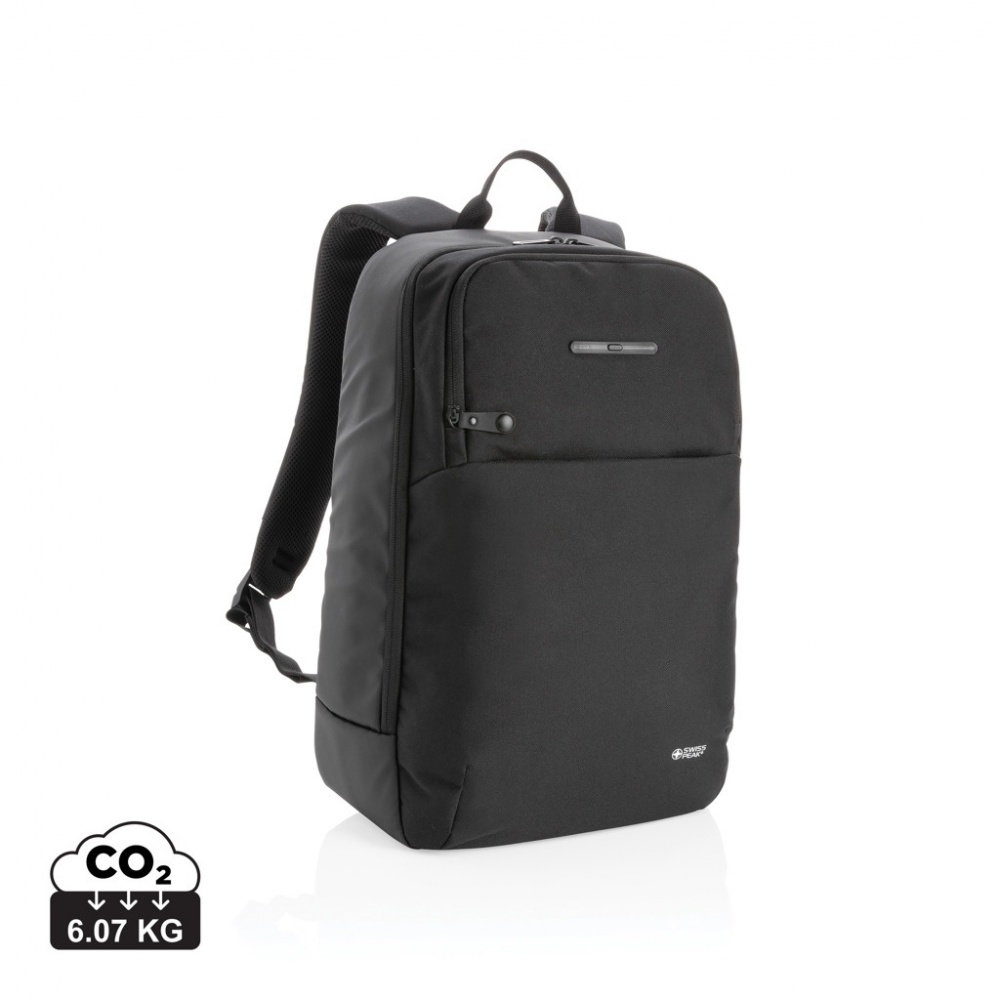 Logo trade promotional merchandise image of: Swiss Peak laptop backpack with UV-C steriliser pocket