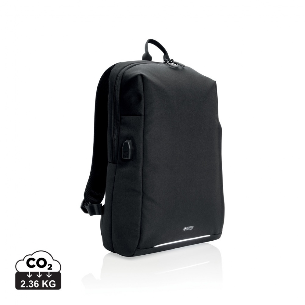 Logo trade business gifts image of: Swiss Peak AWARE™ RFID and USB A laptop backpack