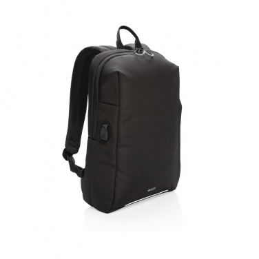 Logotrade promotional merchandise picture of: Swiss Peak AWARE™ RFID and USB A laptop backpack