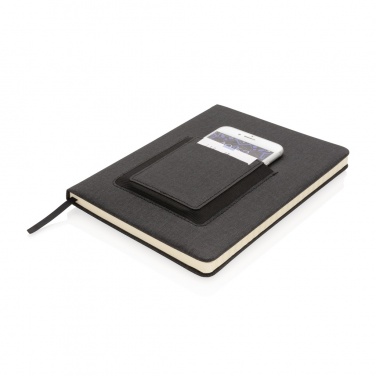 Logo trade promotional giveaways image of: Deluxe A5 Notebook with phone pocket