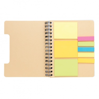 Logotrade promotional giveaway picture of: A5 Kraft spiral notebook with sticky notes
