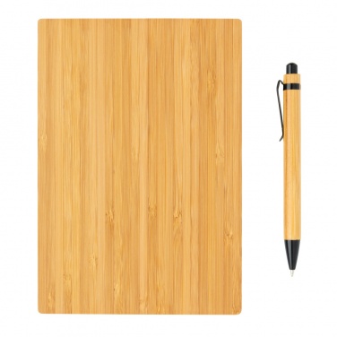 Logotrade promotional gift image of: A5 Bamboo notebook & pen set