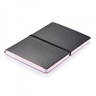 Logo trade promotional giveaways image of: Deluxe softcover A5 notebook
