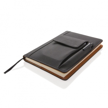 Logo trade promotional item photo of: Notebook with phone pocket