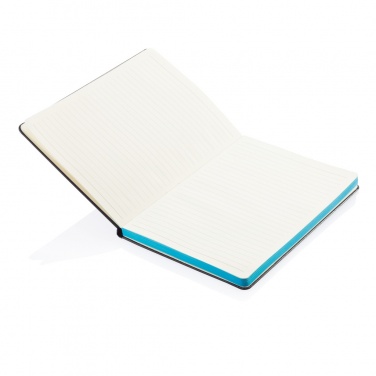 Logotrade advertising products photo of: Deluxe hardcover A5 notebook with coloured side
