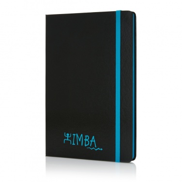 Logo trade promotional gift photo of: Deluxe hardcover A5 notebook with coloured side