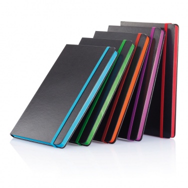 Logo trade corporate gift photo of: Deluxe hardcover A5 notebook with coloured side