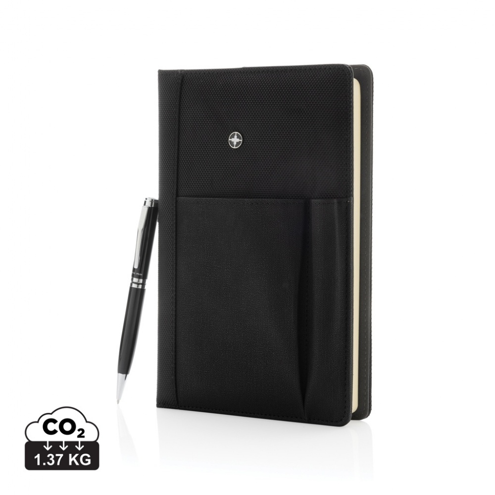 Logo trade promotional gifts picture of: Refillable notebook and pen set