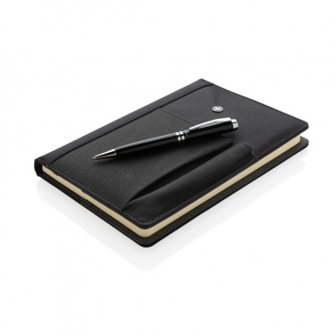 Logo trade promotional giveaway photo of: Refillable notebook and pen set