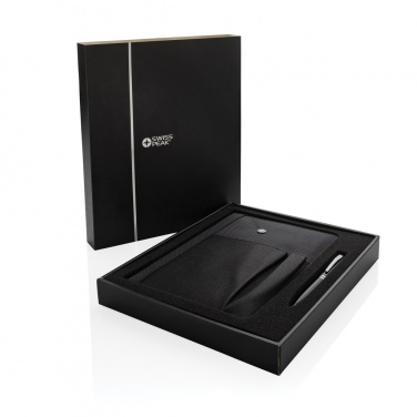 Logo trade promotional merchandise picture of: Refillable notebook and pen set