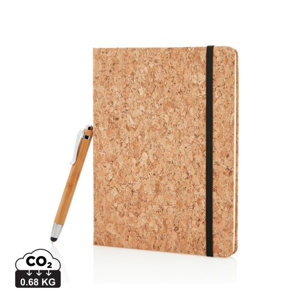 Logotrade business gifts photo of: A5 notebook with bamboo pen including stylus