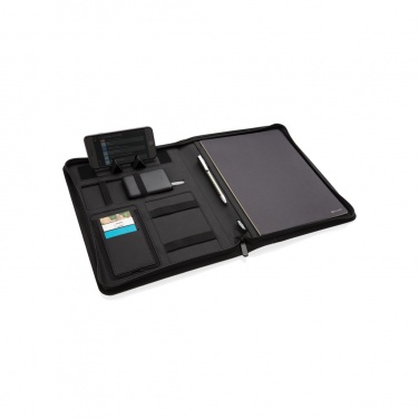 Logo trade promotional item photo of: Air 5W wireless charging portfolio A4 w/ 5000 mAh powerbank