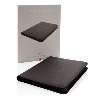 Logotrade promotional gift image of: Air 5W wireless charging portfolio A4 w/ 5000 mAh powerbank