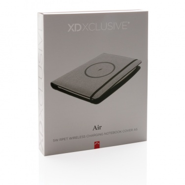 Logo trade corporate gifts image of: Air 5W wireless charging notebook with 5000mAh powerbank