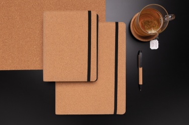 Logo trade promotional gifts image of: Deluxe cork portfolio A5 with pen