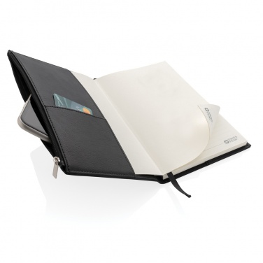 Logo trade promotional merchandise picture of: Swiss Peak A5 PU notebook with zipper pocket