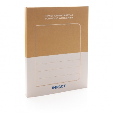 Logo trade promotional merchandise photo of: Impact AWARE™ RPET A4 portfolio with zipper