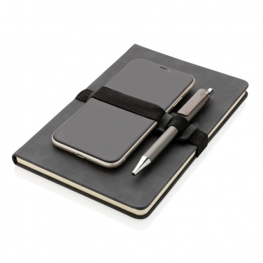 Logotrade advertising product picture of: Deluxe hardcover PU notebook A5 with phone and pen holder