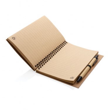 Logotrade promotional gift picture of: Kraft spiral notebook with pen