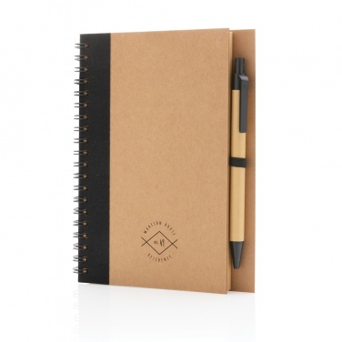 Logotrade advertising product picture of: Kraft spiral notebook with pen