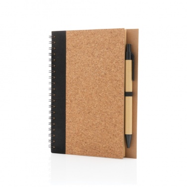 Logotrade promotional product picture of: Cork spiral notebook with pen