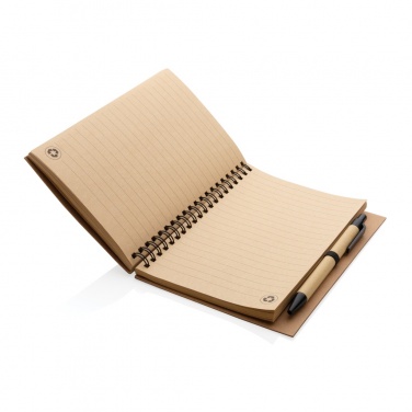 Logo trade promotional gifts image of: Cork spiral notebook with pen