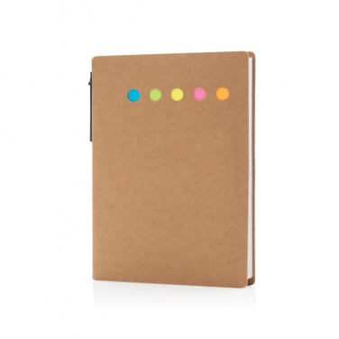 Logotrade corporate gift image of: Kraft sticky notes A6 booklet with pen