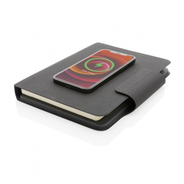 Logo trade business gift photo of: Artic Magnetic 10W wireless charging A5 notebook